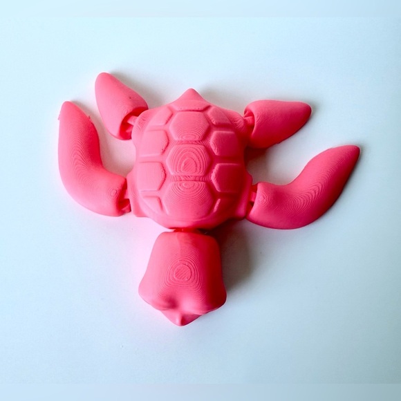 3D Printed Pink Turtle Figurine Handmade Toy Gift Decor - Picture 5 of 12